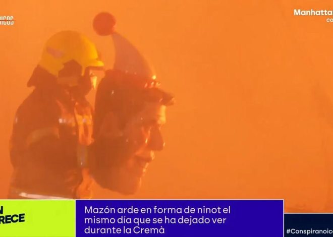 El ninot de Mazón se resiste a arder y un bombero tiene que arrancarle la cabeza para echarla a las llamas