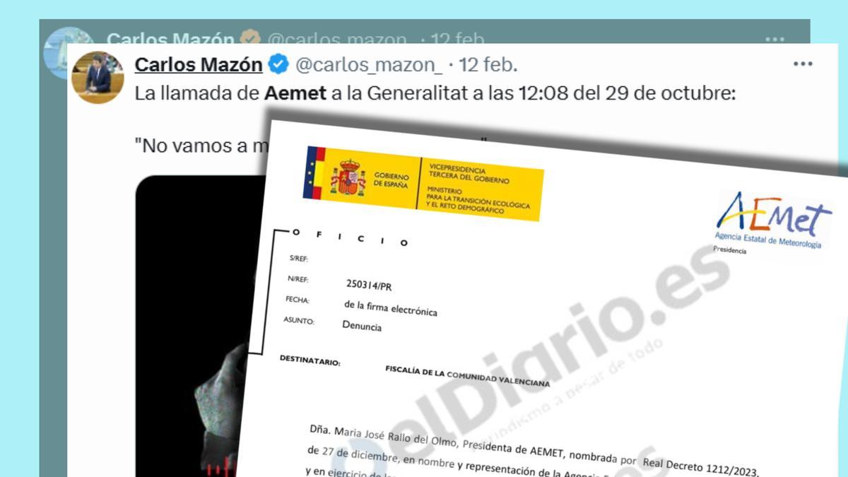 Aemet denuncia ante la Fiscalía la manipulación del audio de Emergencias difundido por Mazón