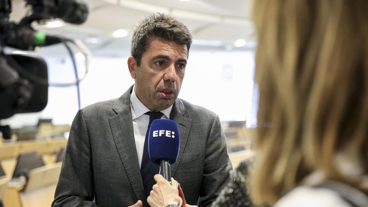 Mazón dice que no se plantea personarse como perjudicado en la causa sobre la DANA
