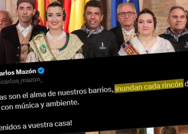 El torpe mensaje de Mazón en X: escribe que las fallas “inundan” los barrios y lo borra poco después