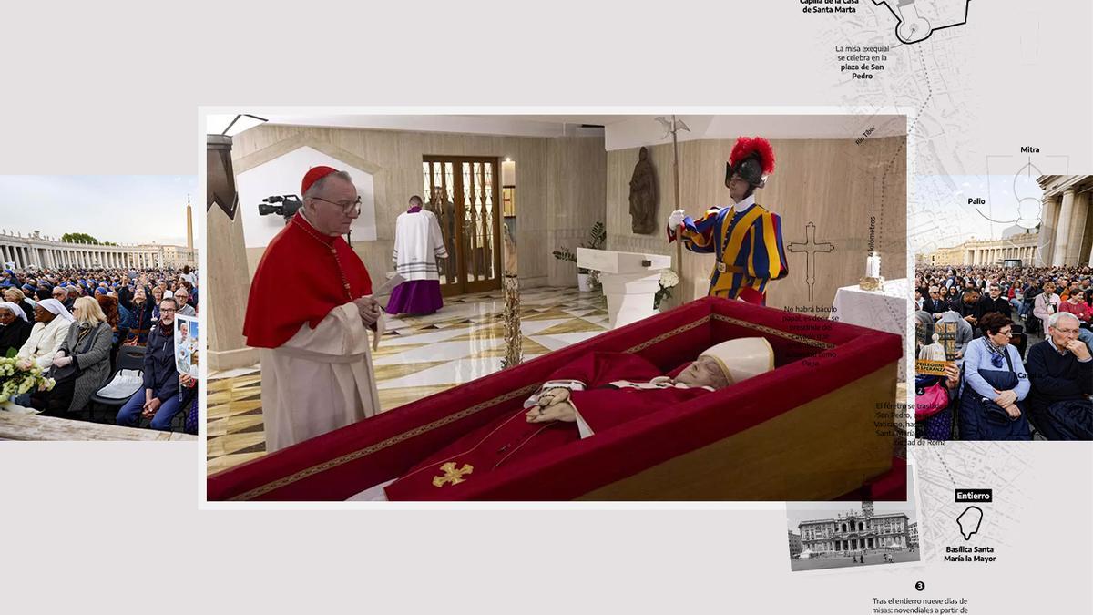 En ‘procesión’ fuera del Vaticano, sin zapatos rojos y dentro de un solo ataúd: el funeral de Estado del papa Francisco