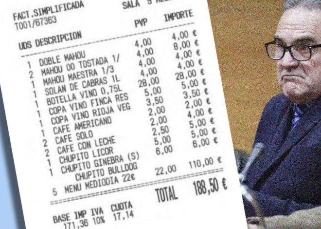 Compromís denuncia que Gan Pampols gastó 188 euros en una comida de su equipo con cervezas, vino y chupitos