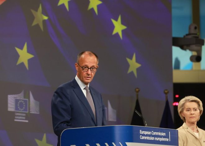 El canciller alemán advierte a Trump de que no puede seducir por separado a los países europeos: «Negociamos como uno»