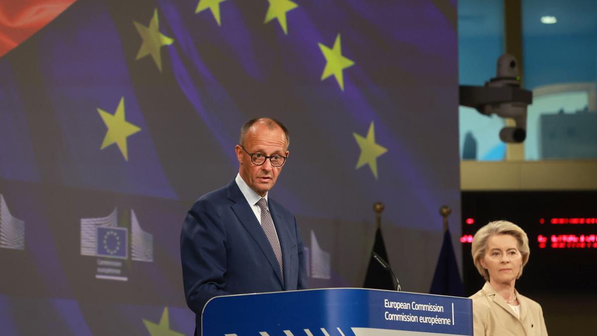 El canciller alemán advierte a Trump de que no puede seducir por separado a los países europeos: «Negociamos como uno»