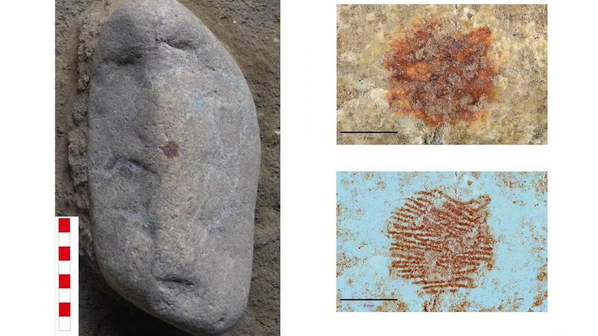 La policía científica ayuda a identificar la huella de un neandertal que pintó una cara en una piedra