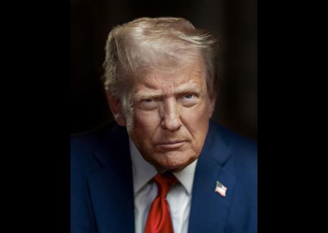Trump ya tiene nuevo retrato en la Casa Blanca: desafiante, sin bandera y con fondo negro