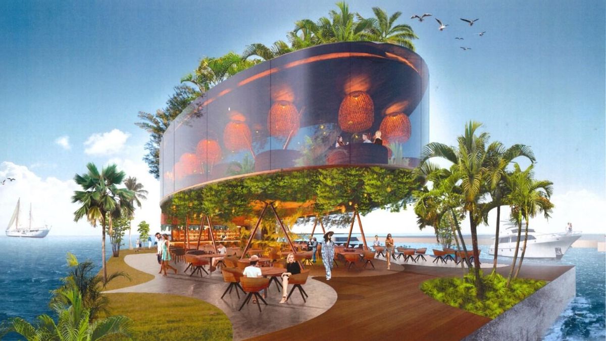 El restaurante sobre una isla artificial en aguas del puerto de Alicante, un proyecto fallido de más de tres millones de euros