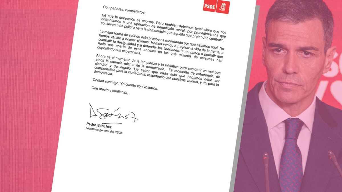 Sánchez, en una carta a la militancia del PSOE: «Sé que la decepción es enorme, pero hemos actuado con contundencia»