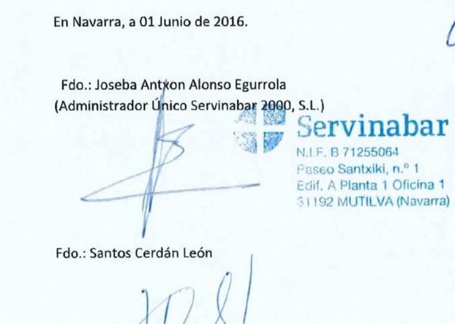 El sello del contrato de compraventa que implica a Santos Cerdán en la trama corrupta tiene un número de NIF erróneo
