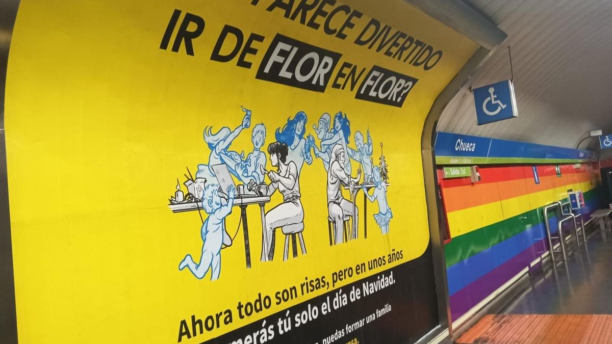 Una campaña ultra en el Metro de Madrid critica «ir de flor en flor»: «Comerás tú solo el día de Navidad»