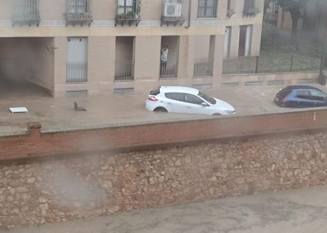 La dana descarga con fuerza en el oeste de Aragón e inunda las calles de Tarazona