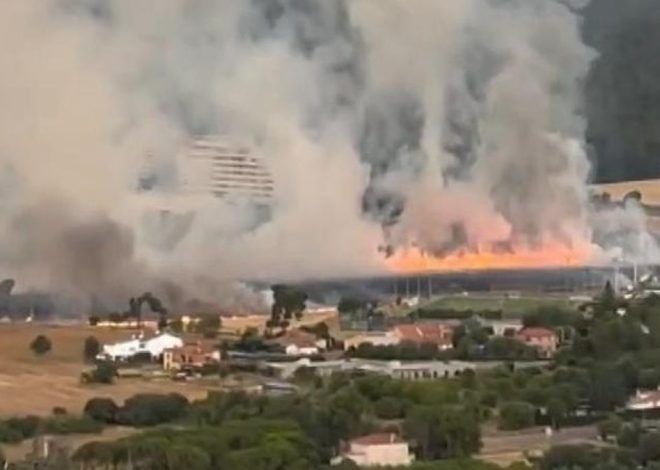 Confinan un club deportivo y una urbanización en Terrassa por un fuego reavivado por al aire de una tormenta