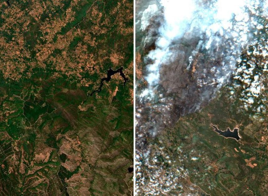 El antes y después de los grandes incendios, con imágenes de satélite: así han ardido miles de hectáreas este verano