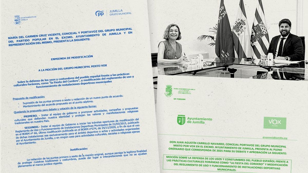 Historia de un blanqueo: así retocó el PP la moción de Vox contra los actos islámicos en Jumilla para poder aprobarla