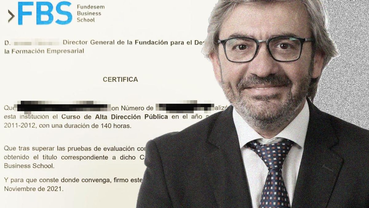 El hombre fuerte de Mazón en la obras de la dana asegura tener un máster de alta dirección que es un curso de 140 horas