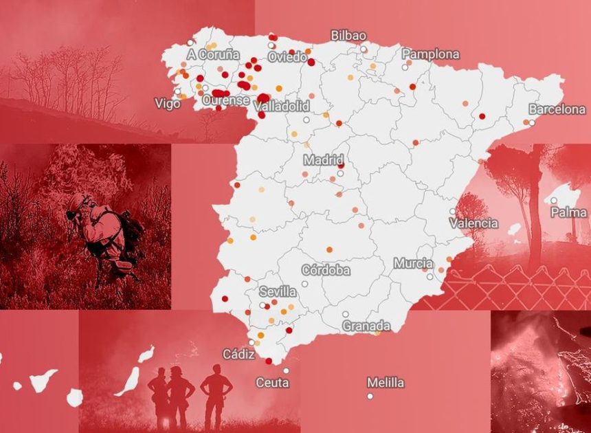 La ola de incendios, en directo: la evolución del fuego, comunidad por comunidad