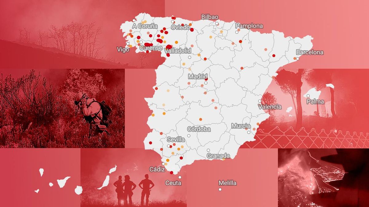 La ola de incendios, en directo: la evolución del fuego, comunidad por comunidad