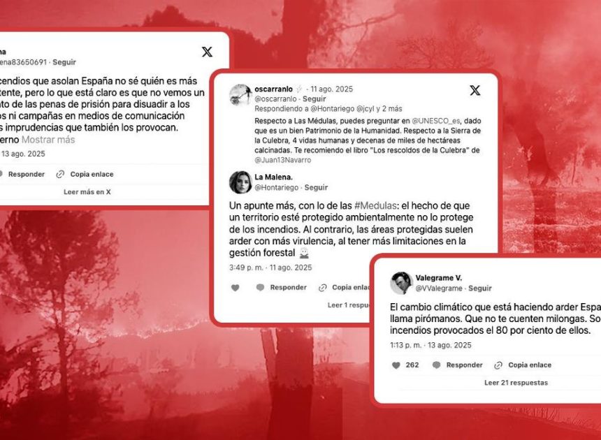 Del terrorismo pirómano a las «multas de la Agenda 2030» por limpiar, los bulos sobre incendios que arden en redes