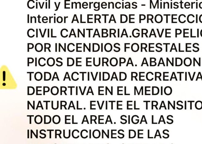 Asturias, Cantabria y Castilla y León envían una alerta a los móviles para evitar actividades en los Picos de Europa