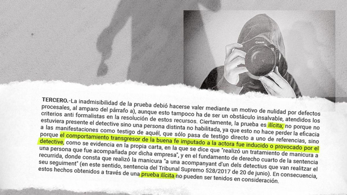 Despido nulo y 7.500 euros para una trabajadora porque un detective reunió pruebas contra ella de forma «ilícita»