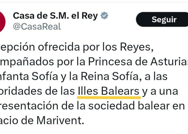 «Parecéis independentistas»: los monárquicos se enfadan con la Casa Real por escribir en X ‘Illes Balears’, su nombre oficial