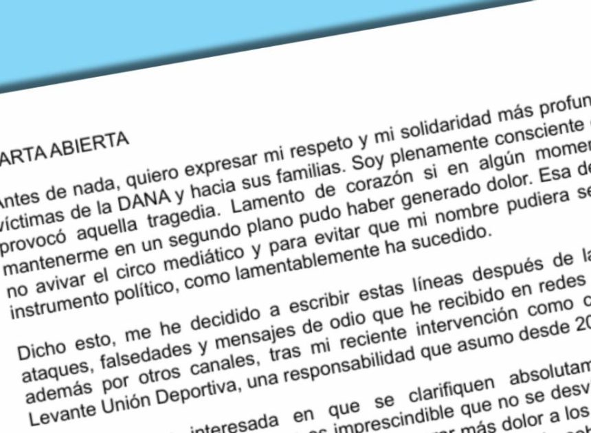 Texto íntegro de la carta abierta de Maribel Vilaplana sobre su comida con Mazón en el Ventorro el día de la dana