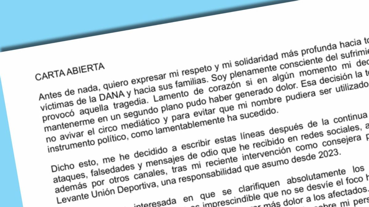 Texto íntegro de la carta abierta de Maribel Vilaplana sobre su comida con Mazón en el Ventorro el día de la dana
