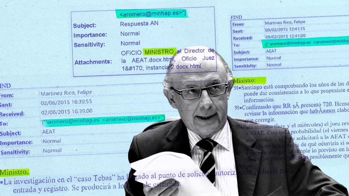 Los colaboradores de Montoro revelaron su correo secreto en el Ministerio de Hacienda: «El jefe tiene una cuenta de mail»
