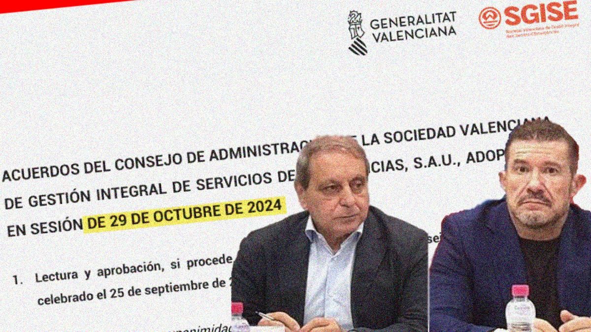 La cúpula de Emergencias de Mazón se fue a un consejo de administración en plena alerta roja de la dana