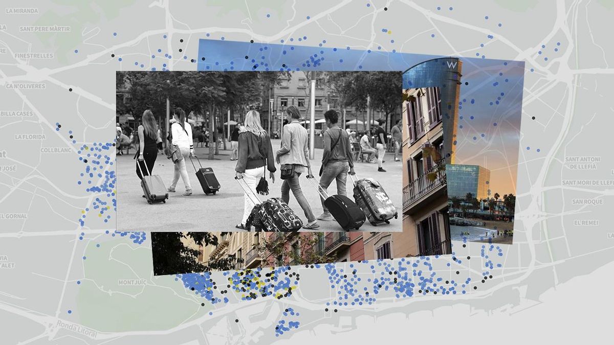 Seis hoteles y decenas de apartamentos en una sola manzana: el mapa de la masificación turística en Barcelona