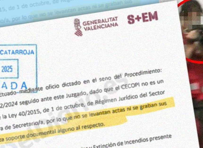 El Gobierno de Mazón dijo a la jueza de la dana que no existía “soporte documental” del Cecopi pese a tener una grabación