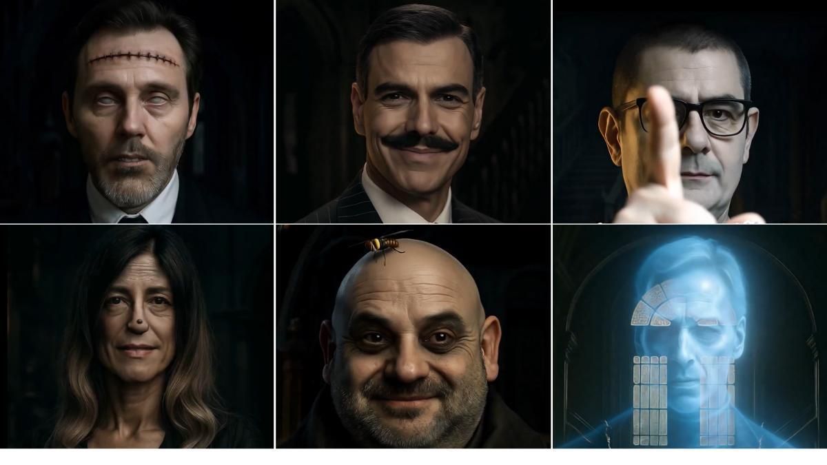 El PP convierte con IA a «la familia Sánchez» en los Addams por Halloween: «Tu pesadilla y cada día la de más gente»