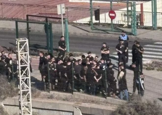 Saludos fascistas, coches dañados y una mujer lesionada: los ultras de Brigadas Alcalaínas provocan disturbios en Gran Canaria