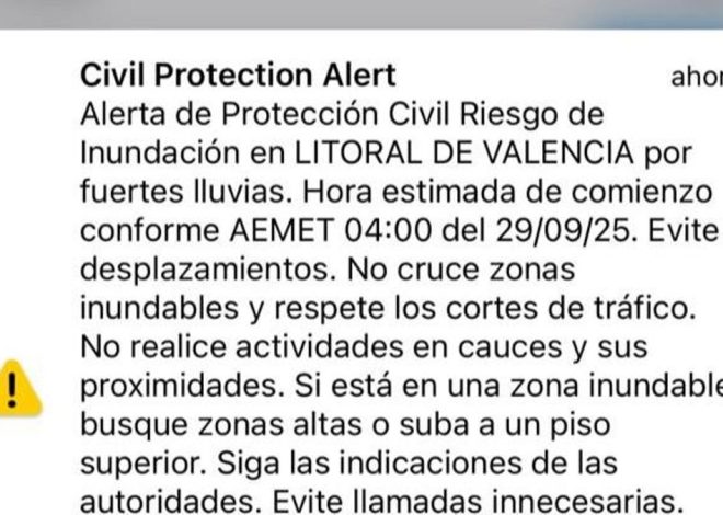 La jueza de la dana pide a la Generalitat un informe sobre el Es-Alert que envió Emergencias en las últimas lluvias
