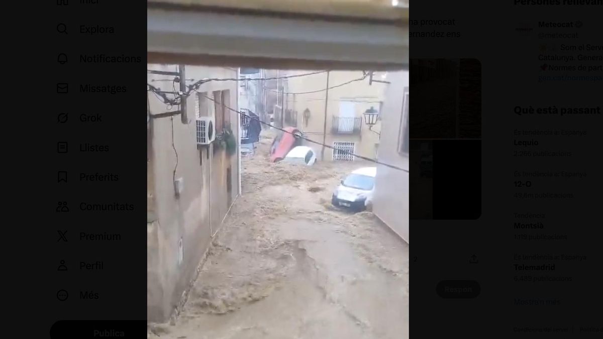 Las lluvias torrenciales obligan a cortar la AP-7 en Tarragona y dejan fuertes inundaciones en el pueblo de Godall