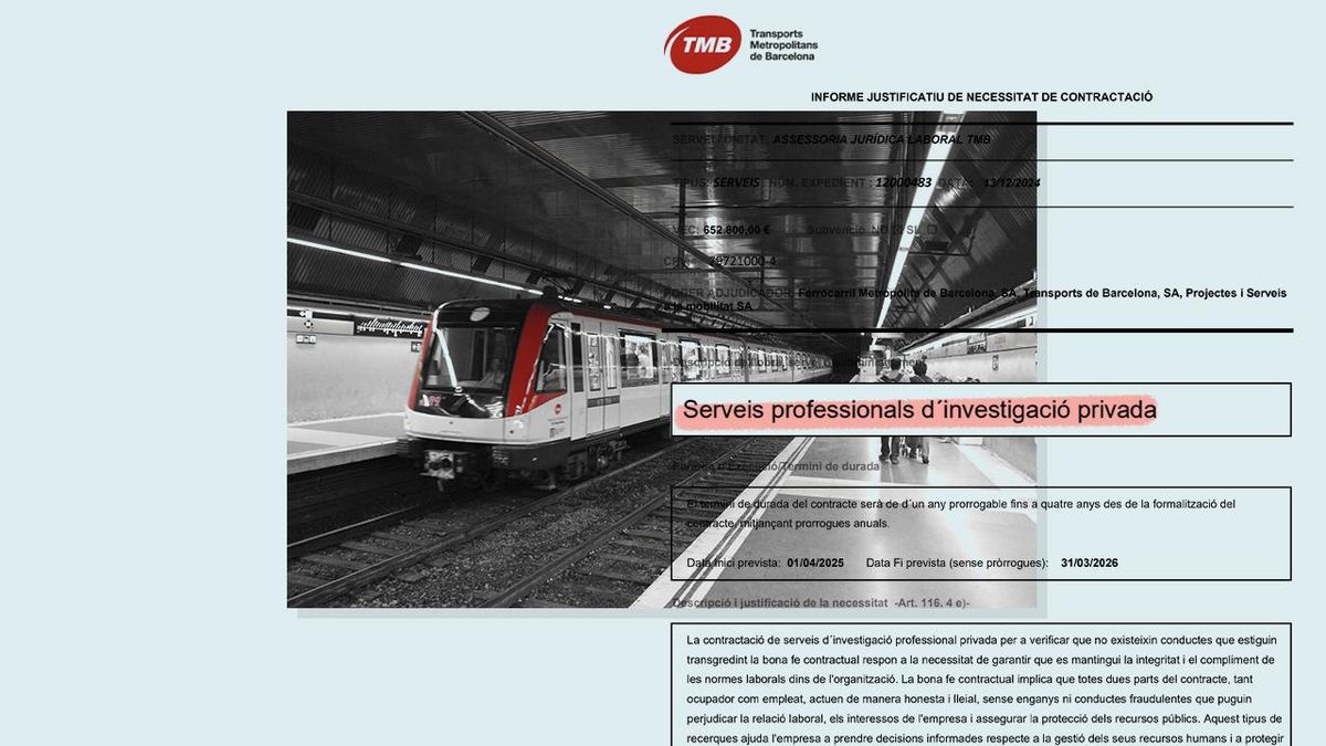 La empresa del transporte público de Barcelona reserva hasta 650.000 euros en detectives para espiar a sus empleados