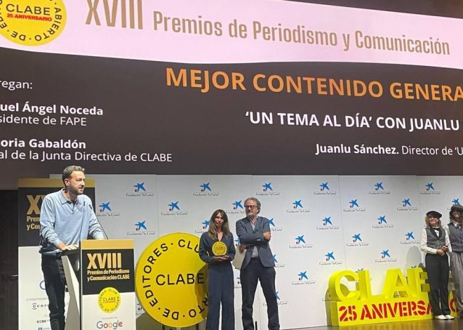 Juanlu Sánchez, premio CLABE de periodismo por el podcast ‘Un tema Al día’
