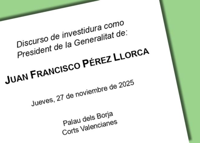 El discurso íntegro de investidura de Pérez Llorca para asegurarse el voto de Vox en la sucesión de Mazón