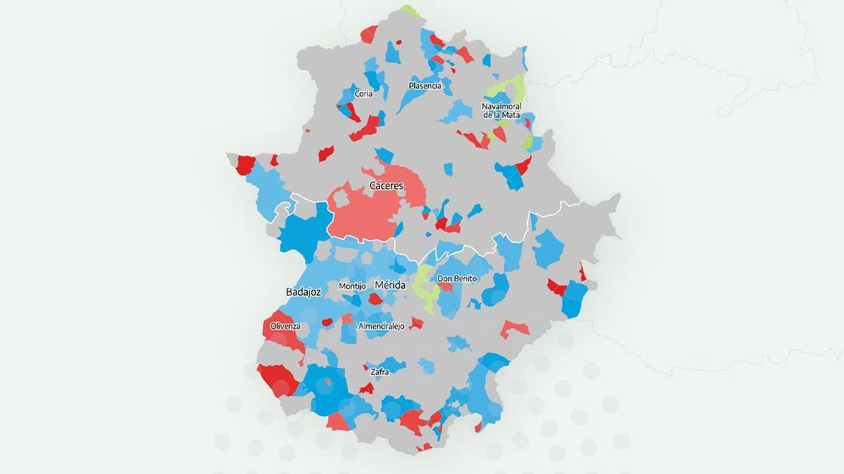 Los resultados de las elecciones en Extremadura 2025, municipio a municipio