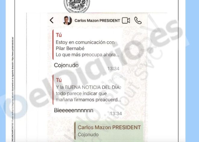 «Cojonudo»: la respuesta en WhatsApp de Mazón a la consellera Pradas en plena dana antes de irse a comer a El Ventorro