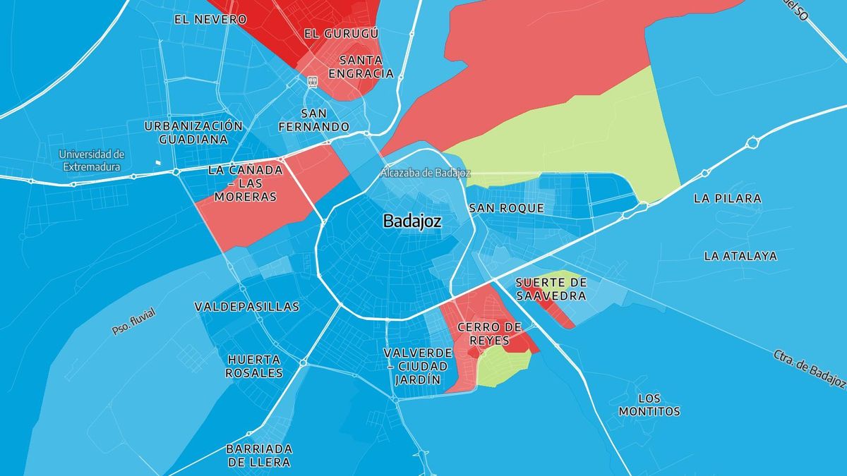 ¿Qué han votado tus vecinos? El mapa de los resultados calle a calle de las elecciones en Extremadura 2025