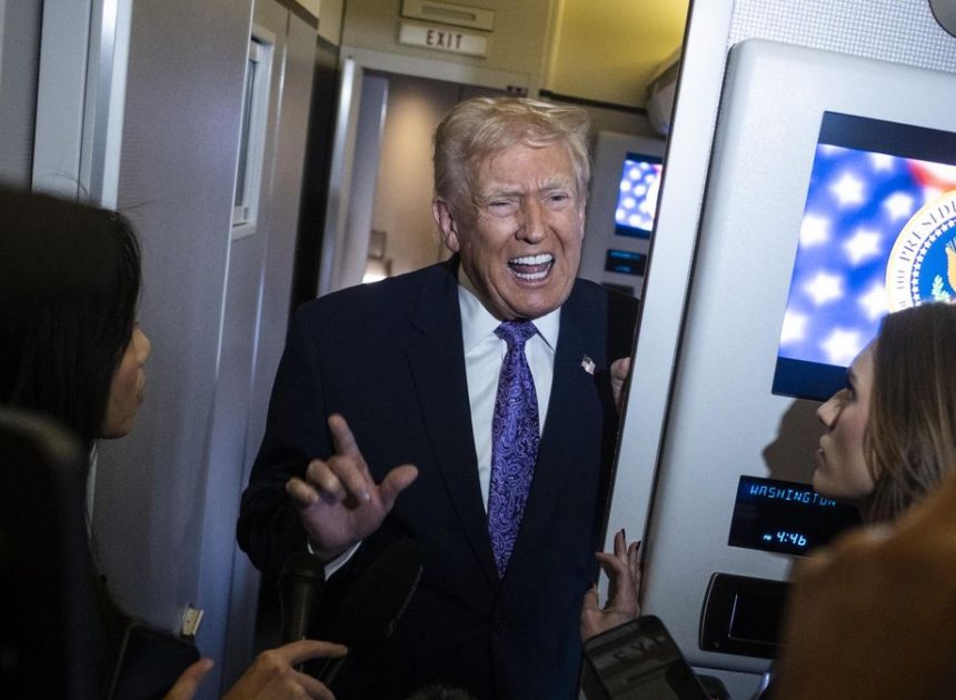 Trump se revuelve cuando se le pregunta por su salud: «No tengo ni idea de qué parte del cuerpo fue la resonancia, pero de la cabeza no fue»