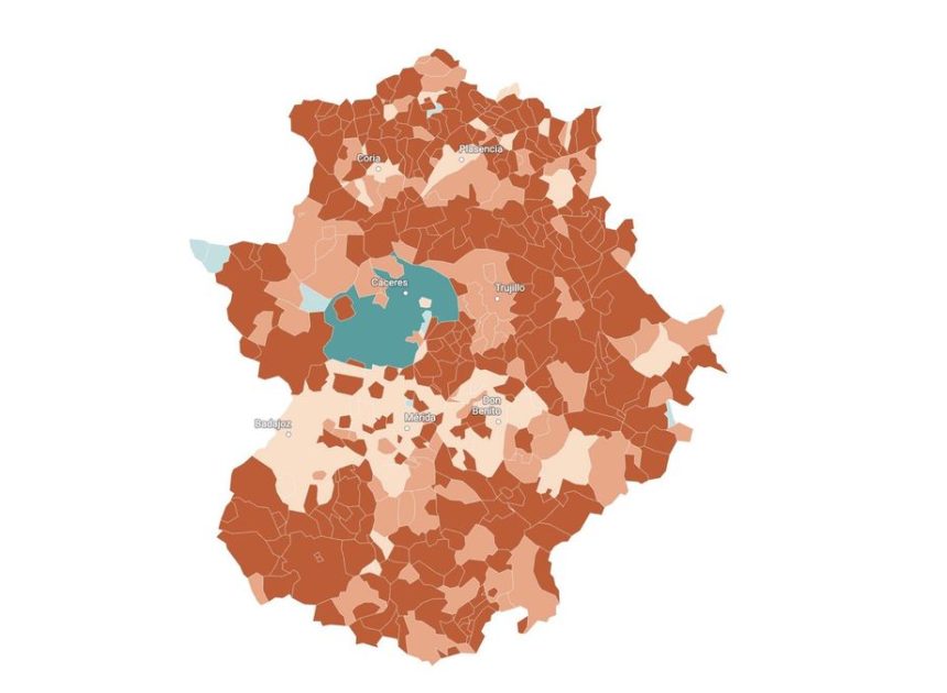 MAPA | Consulta los datos de participación en Extremadura a las 18.00 horas, municipio a municipio
