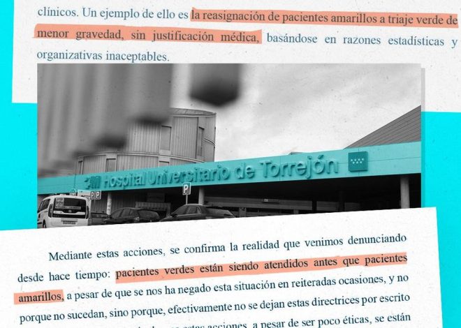 La dirección del hospital de Torrejón modificó el triaje en Urgencias para calificar como leves a pacientes graves