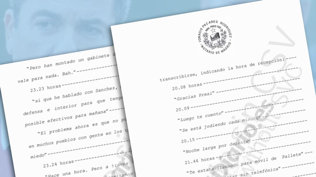 DOCUMENTO | Todos los ‘whatsapps’ de Mazón a Feijóo, la tarde de la dana: «Tenemos lo que necesitamos, que es  la UME»