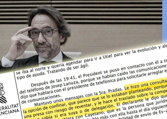 El jefe de Gabinete de Mazón ocultó a la jueza de la dana las órdenes que dio a Pradas sobre el confinamiento
