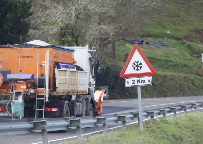 Doce carreteras cortadas y otras 20 afectadas por el temporal de nieve y hielo