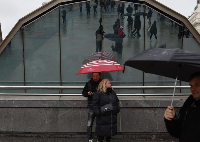 La lluvia baja intensidad este jueves en Madrid, pero sigue la nieve en la Sierra con fuertes rachas de viento
