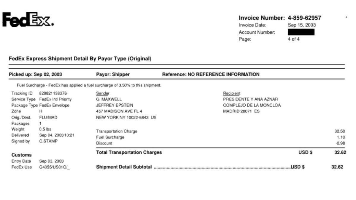 Aznar, Ana Botella, su hijo y su yerno aparecen en los archivos de Epstein: envíos a Moncloa y teléfonos en su agenda