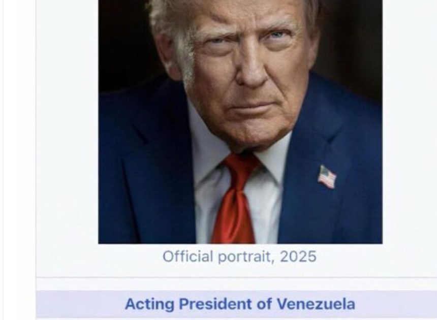 Trump publica una foto suya manipulada con el cargo de «presidente en funciones de Venezuela»